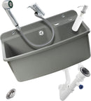 GOSPO Ausgussbecken mit ausziehbarer Armatur, 61 x 44 x 23,5 cm