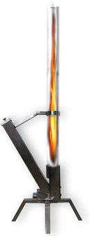 Belavi Feuerrohr Edelstahl mit Sicherheitsglas für Terrasse und Garten