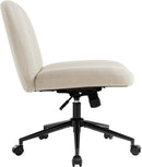 IWMH Bürostuhl ohne Armlehnen, höhenverstellbar, Beige mit Rollen