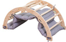 Buxibo Kletterbrücke aus Holz mit Kissen – Montessori-Klettergerüst – Naturholz