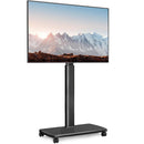 FITUEYES TV Bodenständer mit Holzablage und Rollen