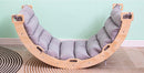Buxibo Kletterbrücke aus Holz mit Kissen – Montessori-Klettergerüst – Naturholz