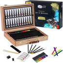 Artina 127tlg Malset Bologna XXL – FSC Holz Malkoffer mit Acryl- und Aquarellfarben