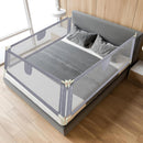 Ikodm Bettgitter für Kinder 2x 200 cm und 1x 180 cm, Höhenverstellbar 64-96 cm, Grau