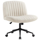 IWMH Bürostuhl ohne Armlehnen, beige mit Rollen